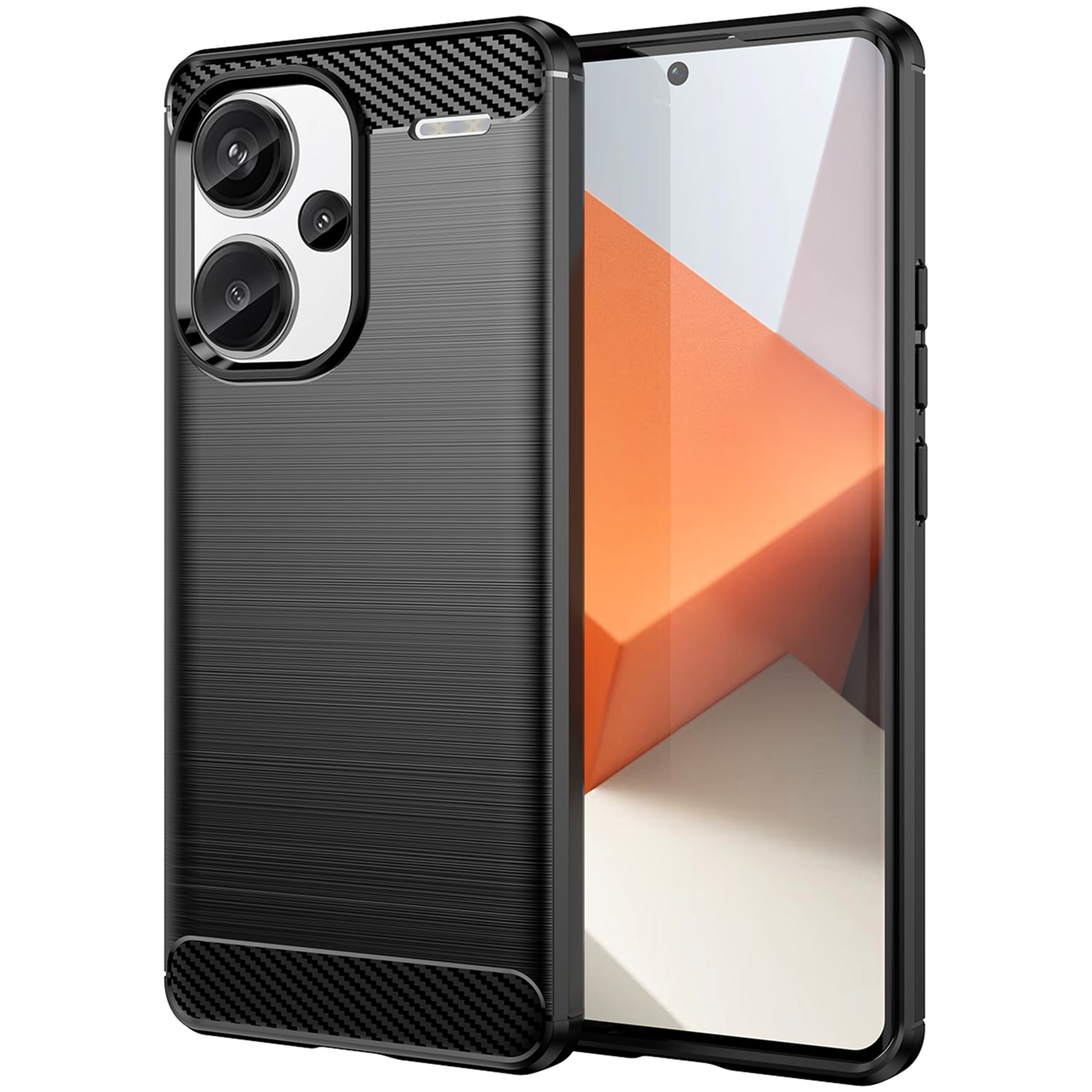 Phone Cover for Xiaomi Redmi Note 13 Pro+ 5G Case TPU Carbon Fiber Texture Phone Shell - Black Phone Cover for Xiaomi Redmi Note 13 Pro+ 5G Case TPU Carbon Fiber Texture Phone Shell - Black